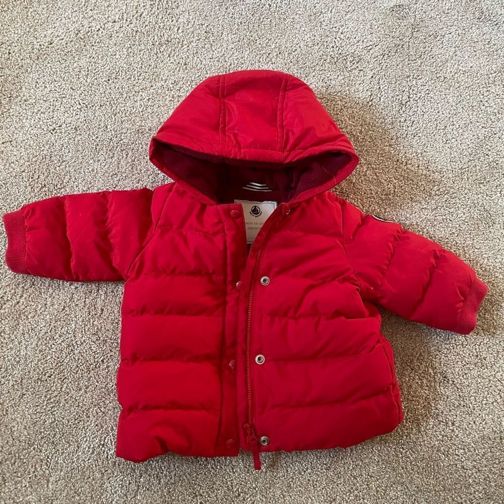 Petit Bateau Fleece-lined Hooded Jacket‎ Coat sz 6M $139
